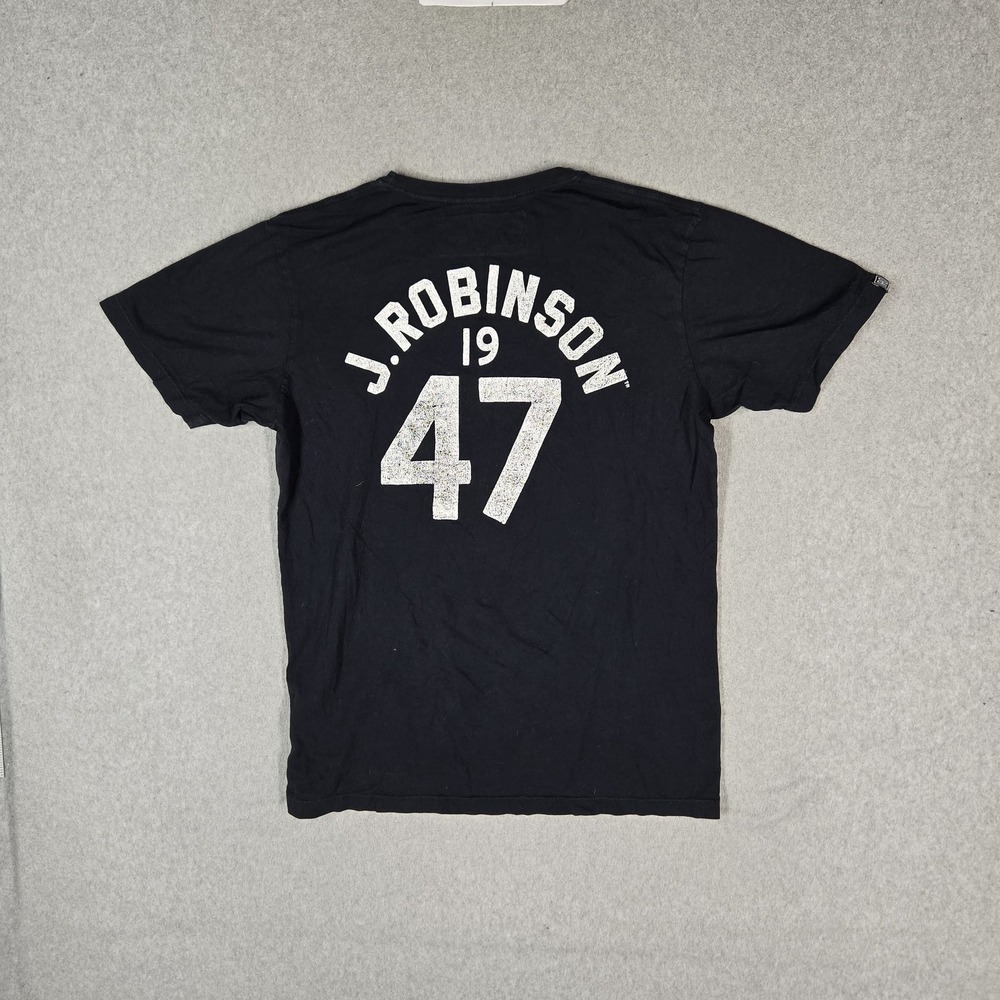 Roots Of Fight Men Shirt L Black Jackie Robison Short Sleeve